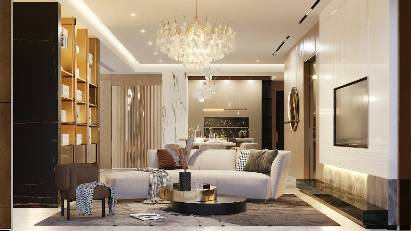 A bright contemporary home interior